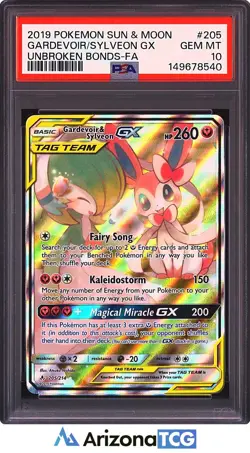 Pokemon 2019 Gardevoir & Sylveon GX 205 Alt Art Unbroken Bonds GEM MINT PSA 10 - Image 1