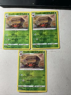 3x Crustle Reverse Holo Uncommon 012/203 Pokemon TCG Evolving Skies NM - Image 1