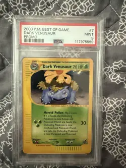 Pokemon Dark Venusaur Best of Game 7/9 Regular Promo PSA 9 2003 - Image 1