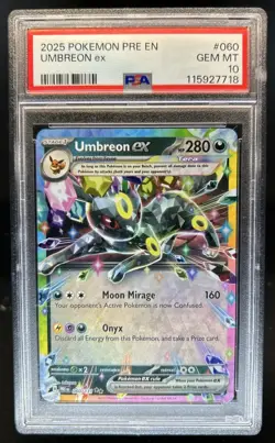 2025 Pokemon Prismatic Evolutions Umbreon ex Double Rare #060/131 PSA 10 - Image 1