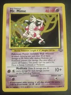 Pokemon TCG Mr. Mime Jungle 6/64 Holo Unlimited Holo Rare - Image 1