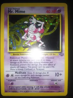 Pokemon TCG Mr. Mime Jungle 6/64 Holo Unlimited Holo Rare - Image 3