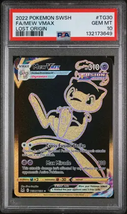 PSA GEM MT 10 Mew VMAX TG30 Pokemon SWSH Lost Origin English 2022 - Image 1