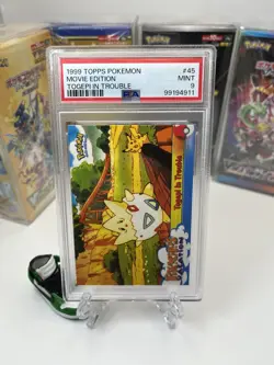 1999 Topps Pokemon Movie Edition # 45 Togepi In Trouble Foil PSA 9 Card MINT! - Image 3