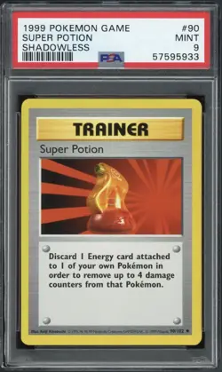 Pokemon Super Potion 90/102 Base Set Shadowless Trainer PSA 9 Uncommon - Image 1