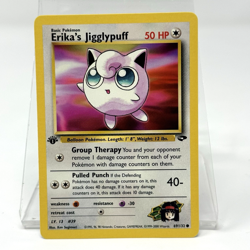 Pokemon Erikas Jigglypuff 69 132 1st Edition Gym Challenge WOTC Card NM - Image 1