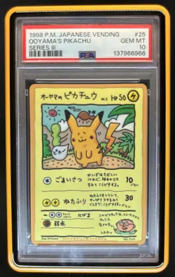1998 Pokemon Japanese Vending Ooyama's Pikachu Series 3 #025 PSA 10 GEM MINT - Image 1