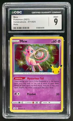 2021 Pokemon SWSH Celebrations Mew Holo #011/025 CGC 9 - Image 1