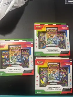 3x Pokemon TCG First Partner Illustration Collection Series 1 New Sealed - Image 1