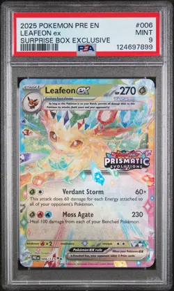 Leafeon Ex 006 PSA 9 Pokemon Pre En-Prismatic Evolutions - Image 1