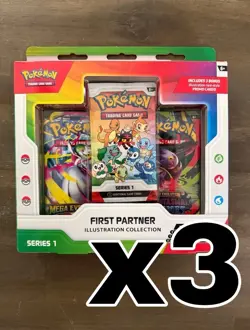 Pokemon First Partner Illustration Collection Box 3 Boxes New Sealed - Image 1