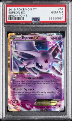 2016 POKEMON XY BREAKPOINT #52 ESPEON EX PSA 10 - Image 1