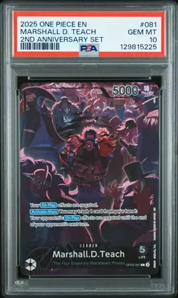 2025 ONE PIECE OP09 081 MARSHALL D TEACH ENGLISH 2ND ANNIVERSARY SET PSA 10 - Image 1