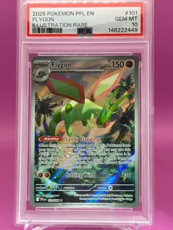 2025 POKEMON PFL EN-PHANTASMAL FLAMES ILLUSTRATION RARE #101 FLYGON PSA 10 - Image 1
