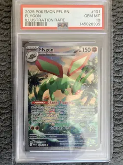 2025 POKEMON PFL EN-PHANTASMAL FLAMES ILLUSTRATION RARE #101 FLYGON PSA 10 - Image 1
