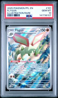 2025 POKEMON PFL EN-PHANTASMAL FLAMES ILLUSTRATION RARE #101 FLYGON PSA 10 - Image 1