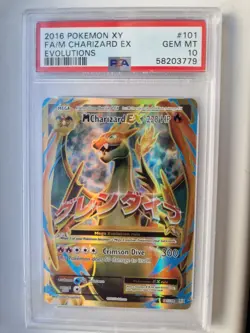 2016 Pokemon XY Evolutions Full Art FA Mega M Charizard EX 101/108 - PSA 10 - Image 1
