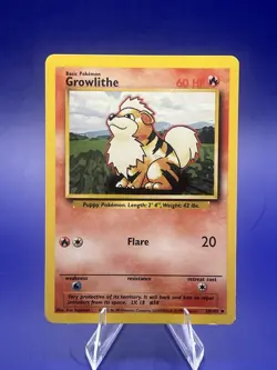 Pokemon TCG Growlithe Base Set Unlimited Uncommon Card 28/102 - Image 1