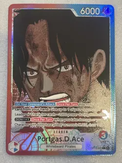 One Piece TCG Portgas.D.Ace OP13-002 Alt Art Leader Card English - Image 1