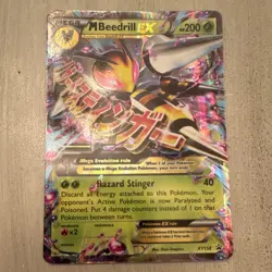 Pokemon M Beedrill EX XY158 Promo Mega 200 HP Holo Hazard Stinger Card - Image 1