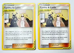 Cynthia & Caitlin 189/236 2x x2 Pokemon Card 2019 Cosmic Eclipse LP - Image 1