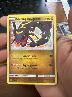 Pokemon TCG Shining Rayquaza Card Shining Legends Holo Rare 56/73 LP Condition - Image 1