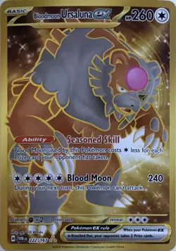 Bloodmoon Ursaluna EX Hyper Rare Holo Card 222/167 Sv06 Twilight Masquerade - Image 1