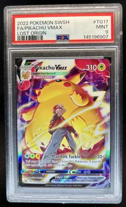 2022 Pokemon Lost Origin Pikachu VMAX Trainer Gallery Full Art #TG17/TG30 PSA 9 - Image 1