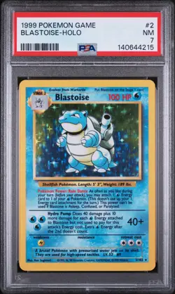 Blastoise 2/102 Holo 1999 Pokemon Base Set Unlimited PSA 7 - Image 1