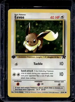 2000 Pokemon Team Rocket First Edition Eevee #55/82 - Image 1