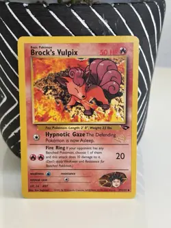 Pokemon TCG Brock's Vulpix WoTC Promo Card 37/132 NM Vintage Gym Challenge - Image 1