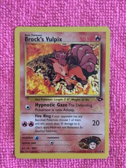 Pokemon TCG Brock's Vulpix WoTC Promo Card 37/132 NM Vintage Gym Challenge - Image 2