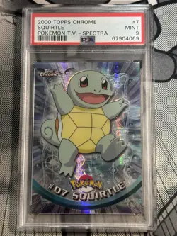 2000 TOPPS CHROME POKEMON T.V. SPECTRA #7 SQUIRTLE PSA 9 - Image 1
