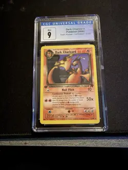 Pokemon Dark Charizard 21/82 Team Rocket 2000- 1st Edition Rare - CGC 9 MINT - Image 1