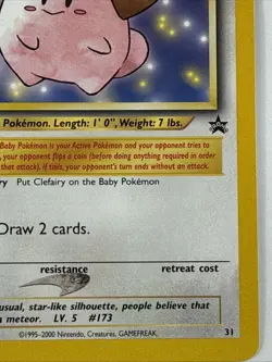 CLEFFA Pokemon Card - WOTC Promo - Black Star - #31 - NM - Image 4