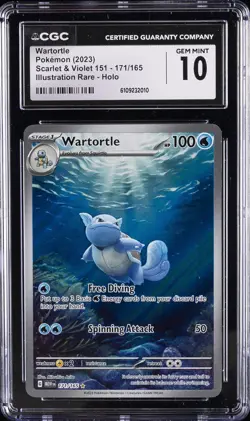 2023 POKEMON SCARLET & VIOLET 151 #171/165 WARTORTLE CGC 10 GEM MINT - Image 1