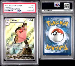 2024 POKEMON SSP EN-SURGING SPARKS ILLUSTRATION RARE #193 VIVILLON PSA 10 - Image 3