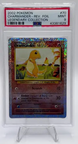 2002 POKEMON LEGENDARY COLL #70 Charmander Reverse Foil PSA 9 - Image 1