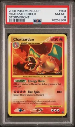 2008 POKEMON DIAMOND & PEARL STORMFRONT #103 CHARIZARD-HOLO PSA 8 - Image 1