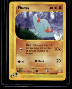 Phanpy 100/147 Aquapolis Common English Pokemon Card - Image 1