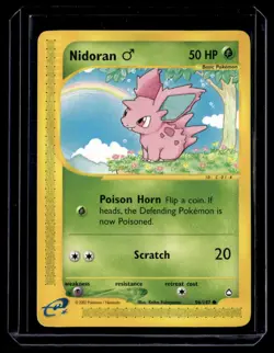 Nidoran M 096/147 Aquapolis Common English Pokemon Card - Image 1