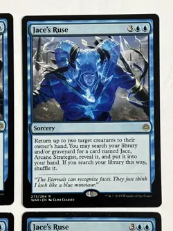 Jace's Ruse 4x 273/264 Regular Rare War Of The Spark MTG LP Playset - Image 5