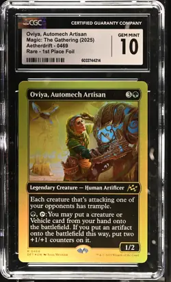 OVIYA, AUTOMECH ARTISAN Aetherdrift First-Place Foil Rare CGC 10 MTG - Image 1