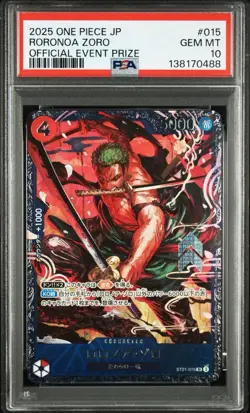 PSA 10 Zoro ST21-015 Flagship Battle 2025 Top 8 Prize ONE PIECE Card Japanese - Image 1