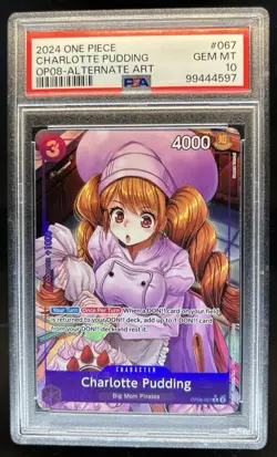 2024 One Piece Two Legends Charlotte Pudding Rare #OP08-067 PSA 10 GEM MINT - Image 1