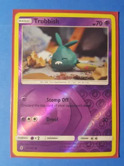 reverse holo Trubbish 50/145 Pokemon card SM Guardians Rising common NM - Image 1