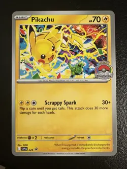 Pikachu #225 World Championships 2025 Black Star Promo Pokemon Card NM - Image 1