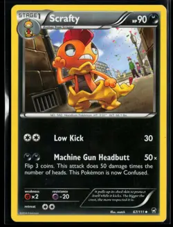 2014 XY - Furious Fists Scrafty #67 Non Holo Pokemon Card - Image 1