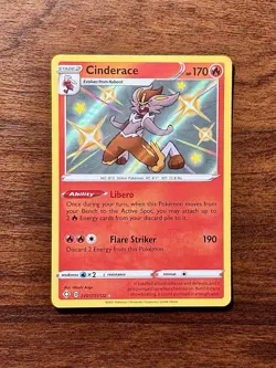 Cinderace SV017/SV122 Shining Fates Shiny Vault Holo Rare 2021 Pokemon TCG Card - Image 1