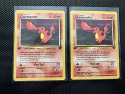 Pokemon TCG Team Rocket Charmander 1st Edition Lot 2 Cards 50/82 2000 - Image 1